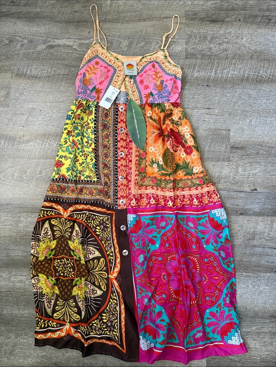FARM Rio Dresses & Skirts - NWT Farm Rio Multicolor Mixed Scarves Midi Dress Size Medium